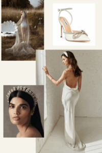 Bo & Luca gown styled by Love Era Wedding Boutique by adding close toed shoes with a bow, a beaded crown and long veil by Jane Rhyan